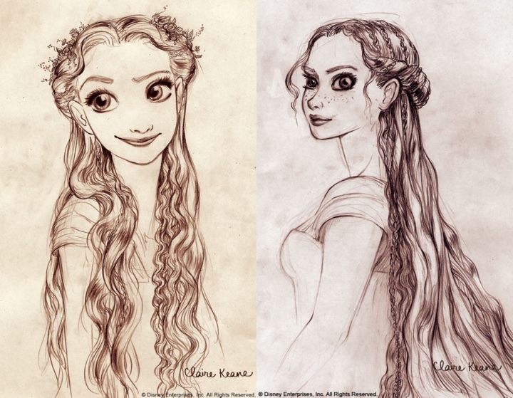 disney character sketches tangled